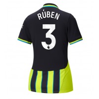 Camiseta Manchester City Ruben Dias #3 Visitante Equipación para mujer 2024-25 manga corta